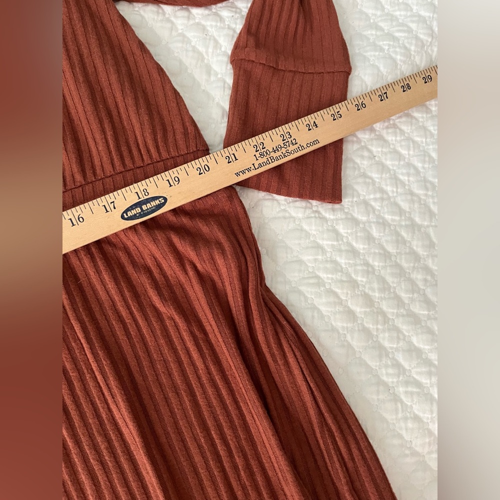 AnyBody Rust Long Sleeve cowl neck Ribbed Dress-Size XL - Picture 16 of 16